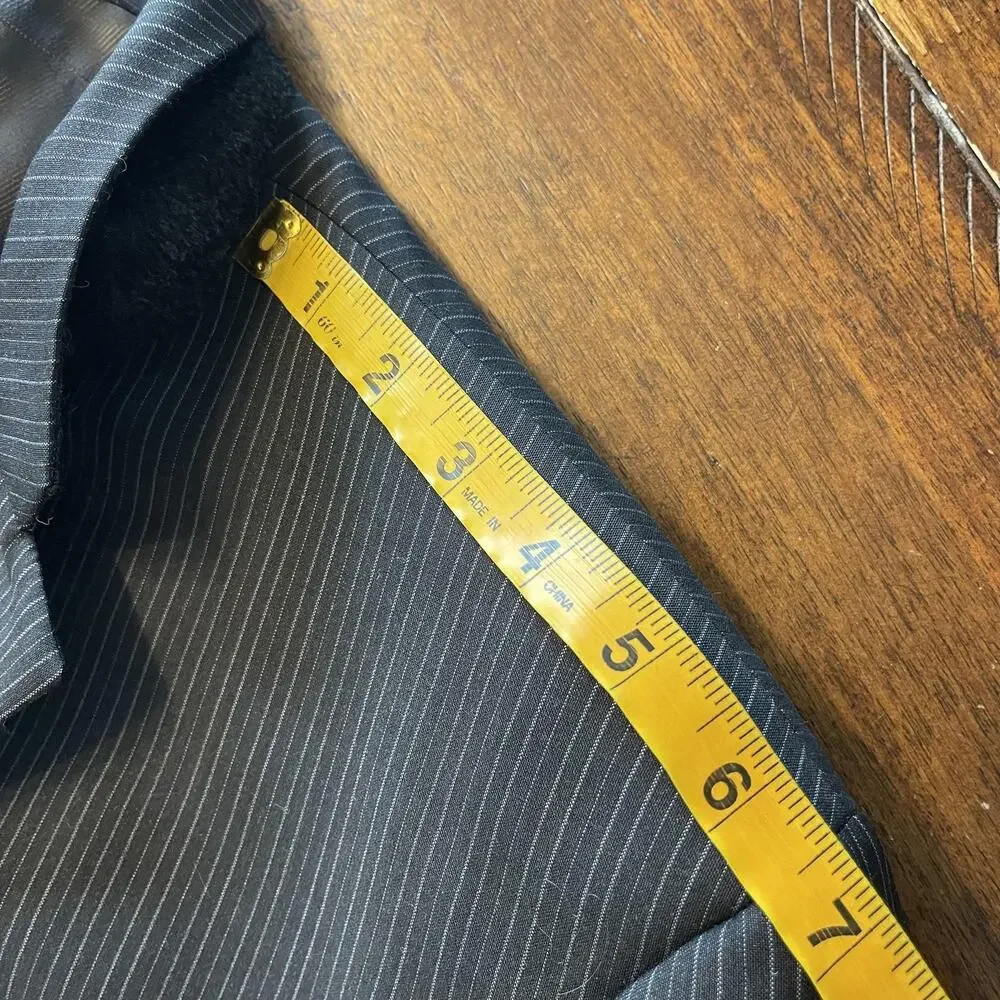 Vintage Burberry London Sport Coat Mens 44R Gray Pinstripe Wool 3 Button Blazer